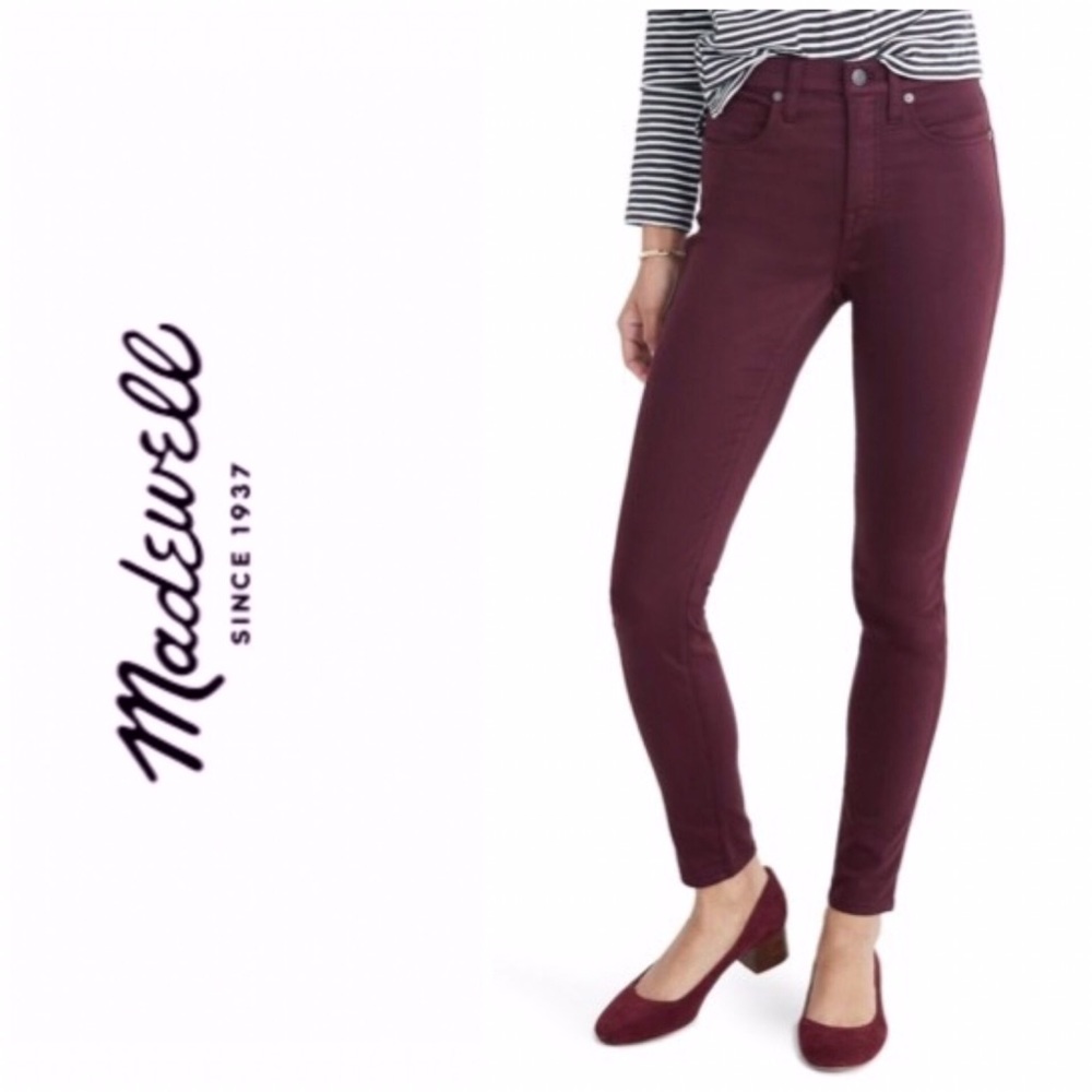 Madewell 10" High-Rise Skinny Jeans, Wine